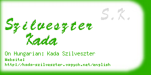 szilveszter kada business card